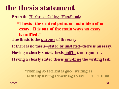 Sample thesis statement for research paper