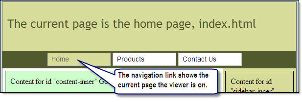 example of current page nav link