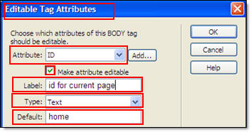 editable tag dialog box