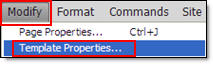 modify template properties menu